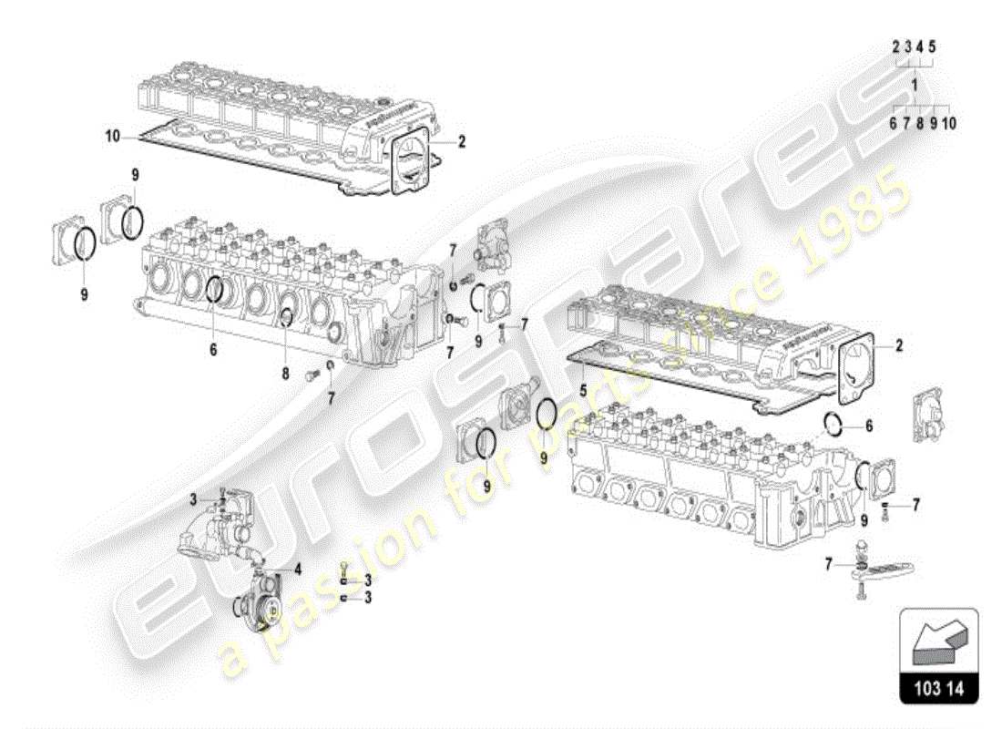 lamborghini diablo vt (1999) kit de juntas de tapas diagrama de piezas