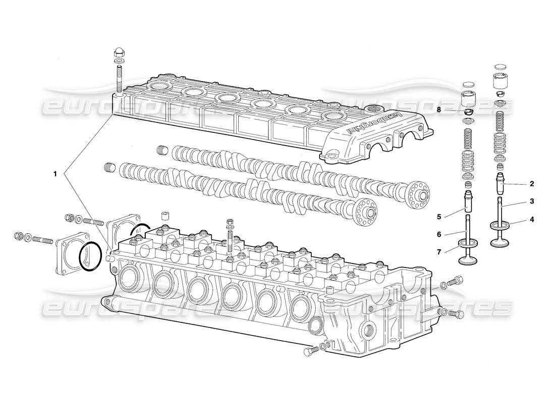 lamborghini diablo sv (1997) diagrama de piezas de la culata izquierda (válido para canadá, 1997 de marzo)