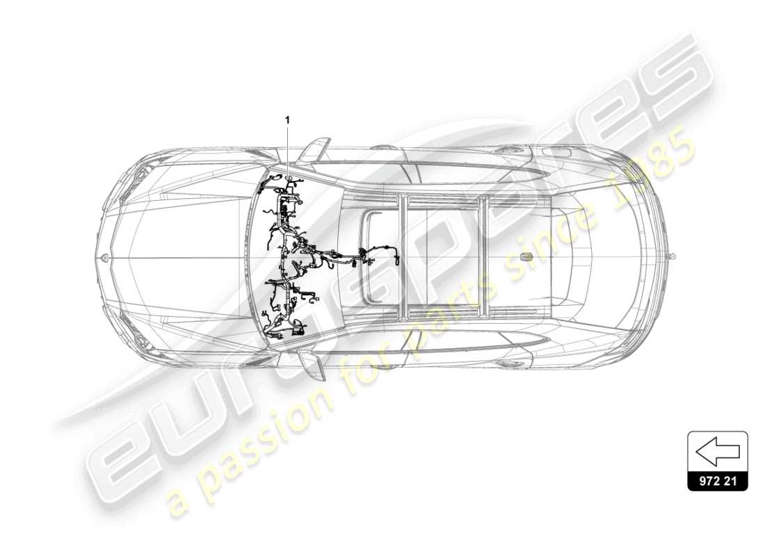 lamborghini urus (2022) juego de cableado para el panel de salpicadero diagrama de piezas
