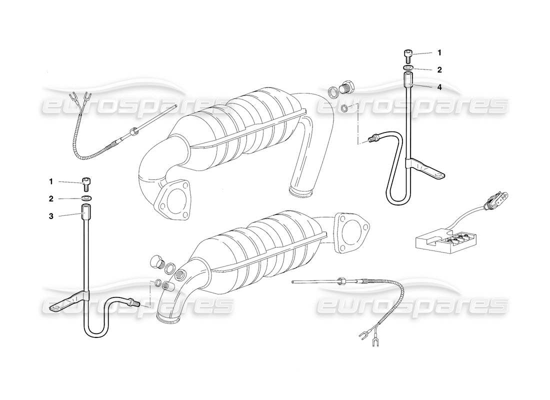 lamborghini diablo se30 (1995) diagrama de piezas del sistema de escape (válido para suiza, 1995 de enero)