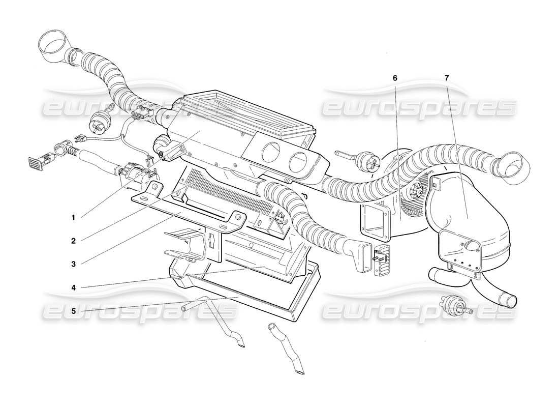 lamborghini diablo sv (1998) diagrama de piezas de control de clima (válido para gb - noviembre 1998)