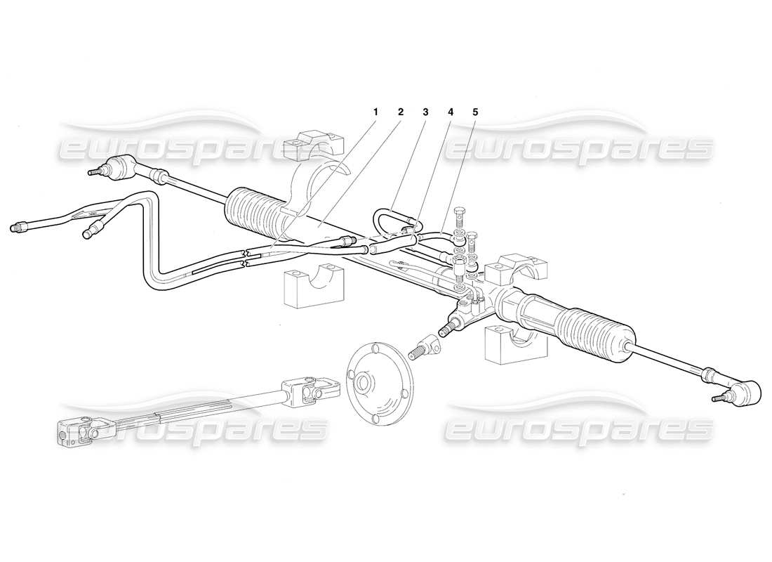 lamborghini diablo sv (1997) diagrama de piezas de dirección (válido para rh d. - marzo 1997)