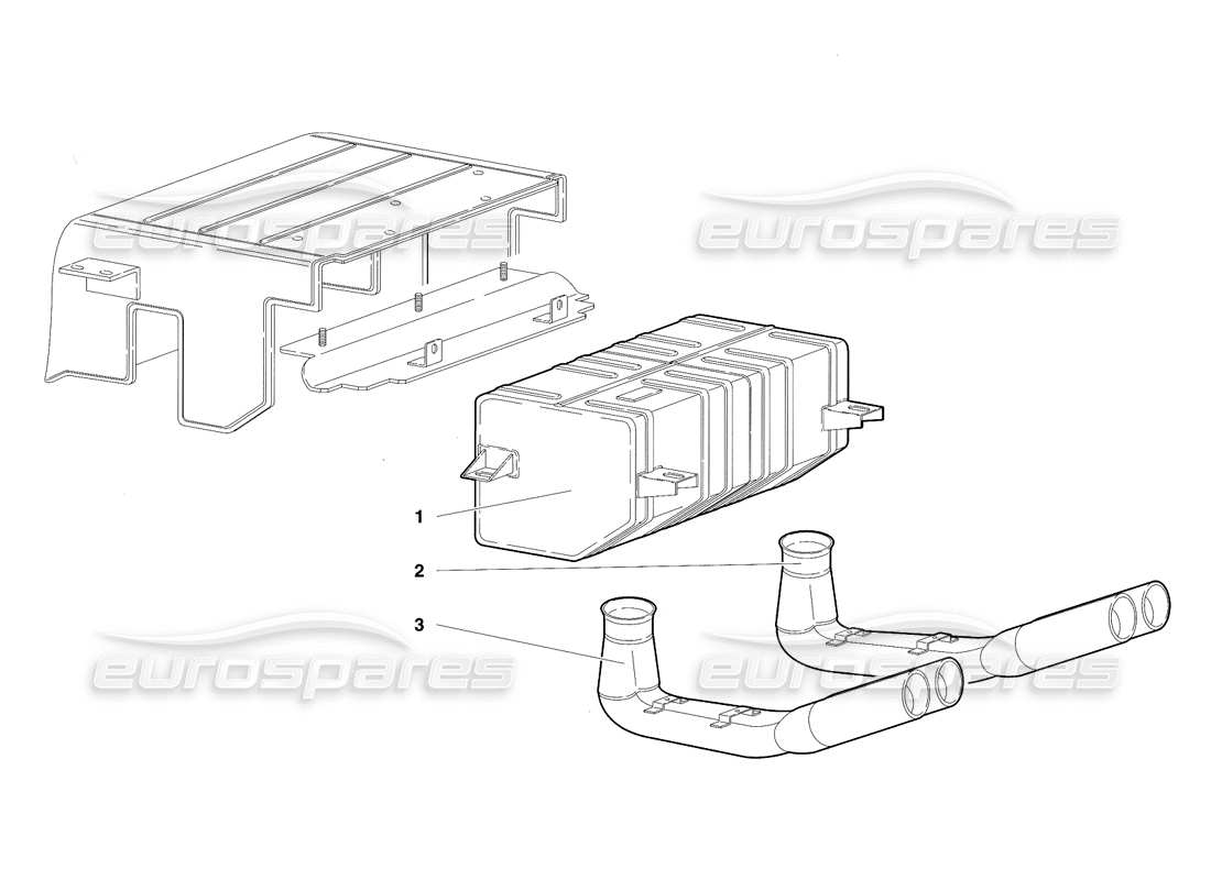 lamborghini diablo se30 (1995) diagrama de piezas del sistema de escape (válido para suiza, 1995 de enero)