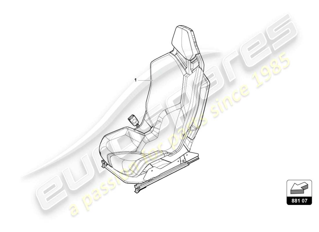 lamborghini evo spyder (2024) diagrama de piezas del asiento deportivo 'asiento de carreras'