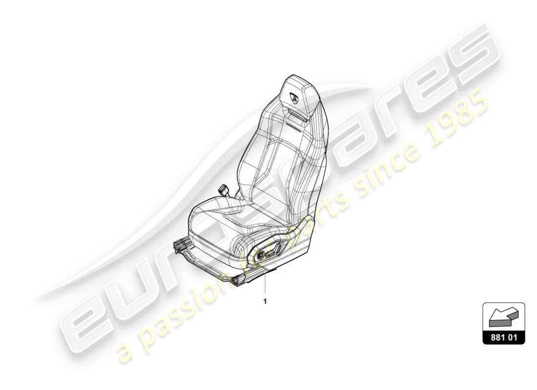 lamborghini urus performante (2024) asiento delantero completo diagrama de pieza