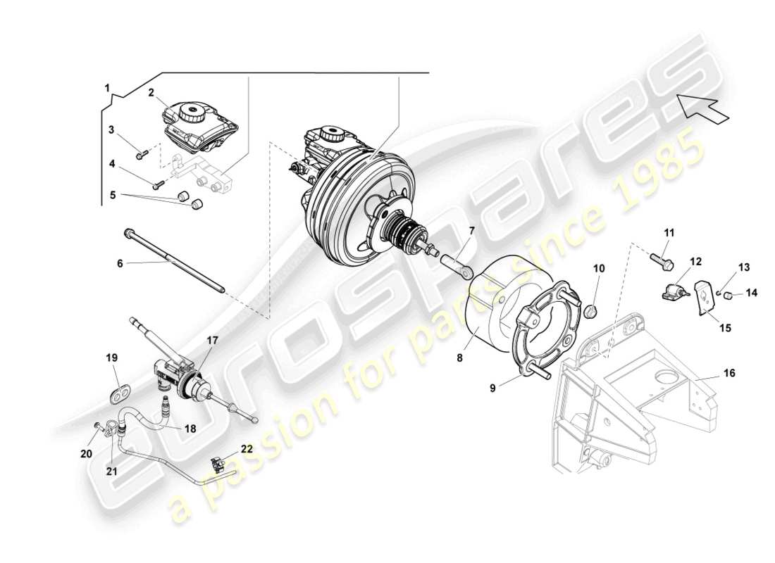 lamborghini lp570-4 sl (2014) diagrama de piezas del servo freno