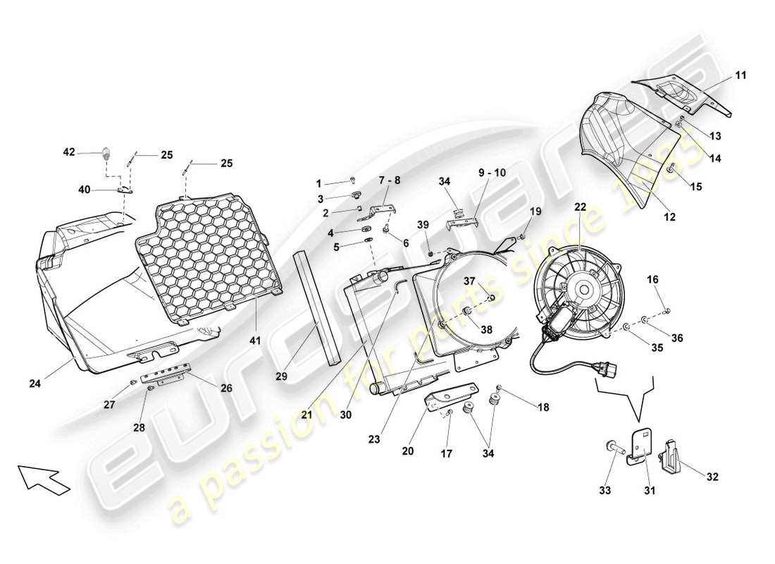 lamborghini lp560-4 coupe fl ii (2014) enfriador para refrigerante diagrama de piezas