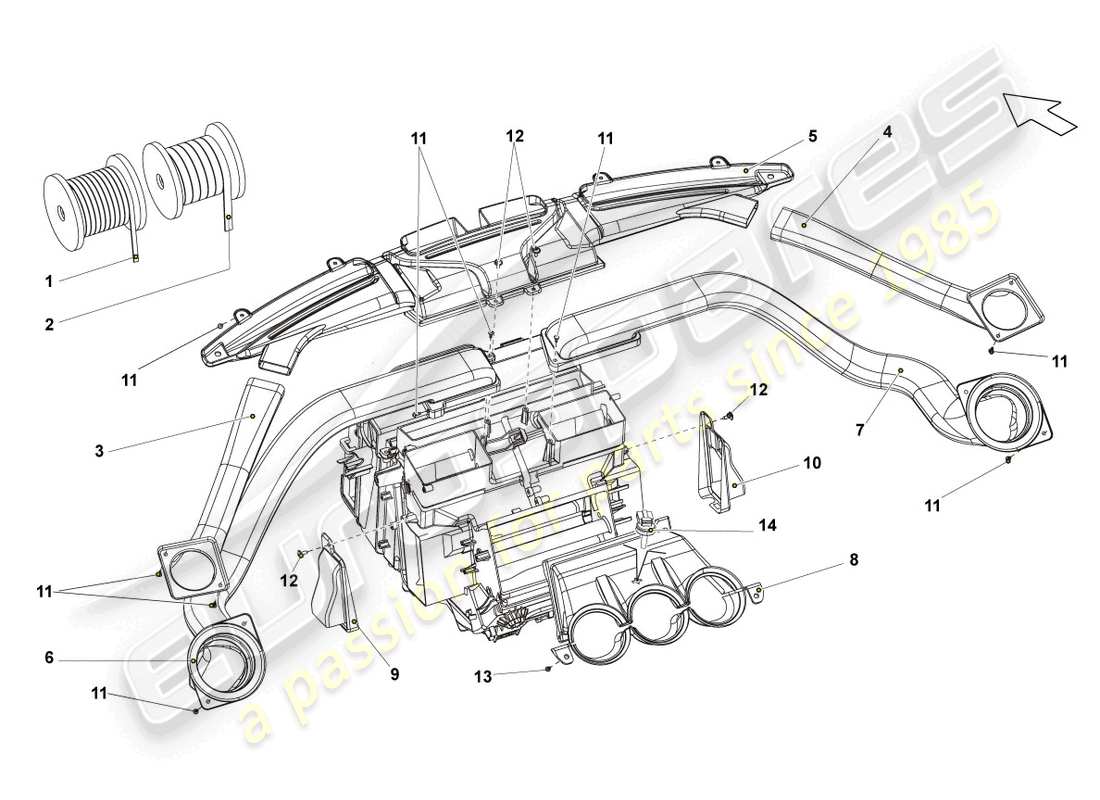 lamborghini lp560-4 spider (2012) sistema de calefacción y ventilación diagrama de piezas