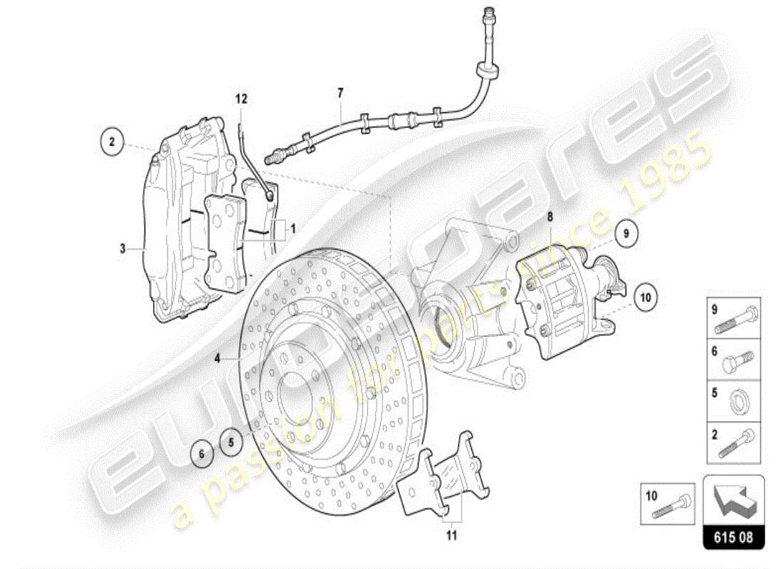lamborghini diablo vt (1998) disco de freno trasero diagrama de piezas