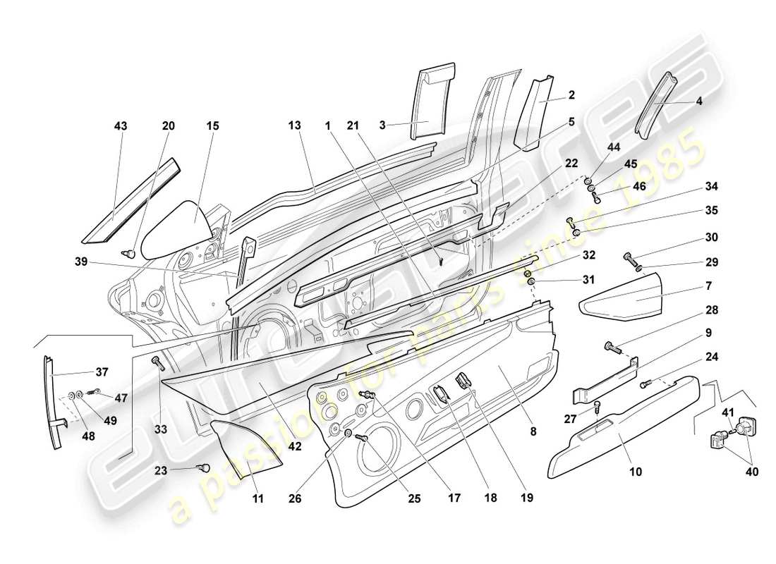 lamborghini reventon roadster guía de ventana diagrama de piezas