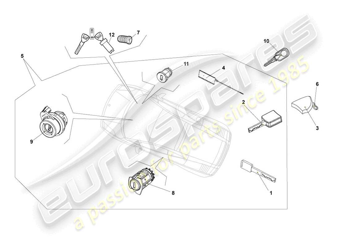 lamborghini lp550-2 coupe (2013) cilindros de bloqueo diagrama de piezas