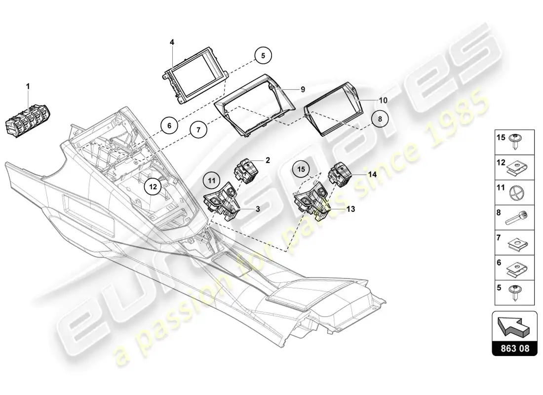 lamborghini lp720-4 coupe 50 (2014) diagrama de piezas de la unidad de interrupción