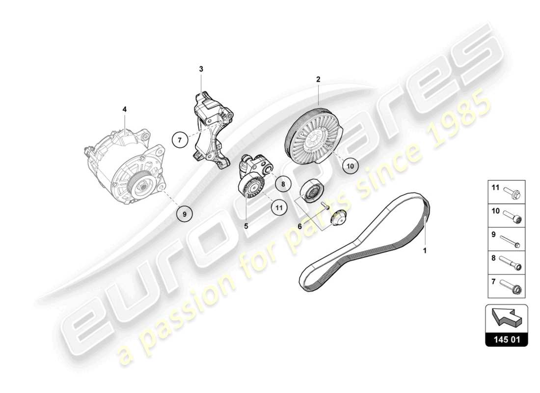 lamborghini tecnica (2023) piezas individuales para el alternador 3-phase diagrama de piezas