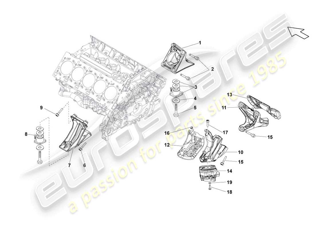 lamborghini lp570-4 sl (2010) fijación de piezas para motor diagrama de piezas