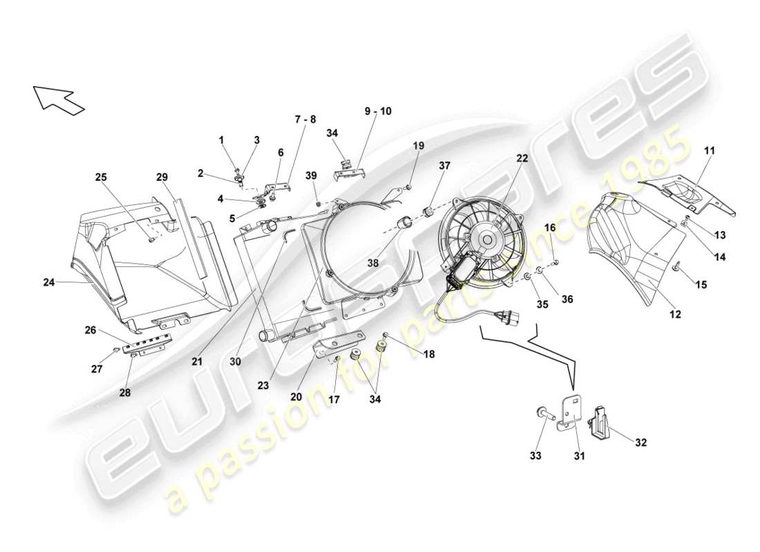 lamborghini lp570-4 spyder performante (2012) enfriador para refrigerante diagrama de piezas