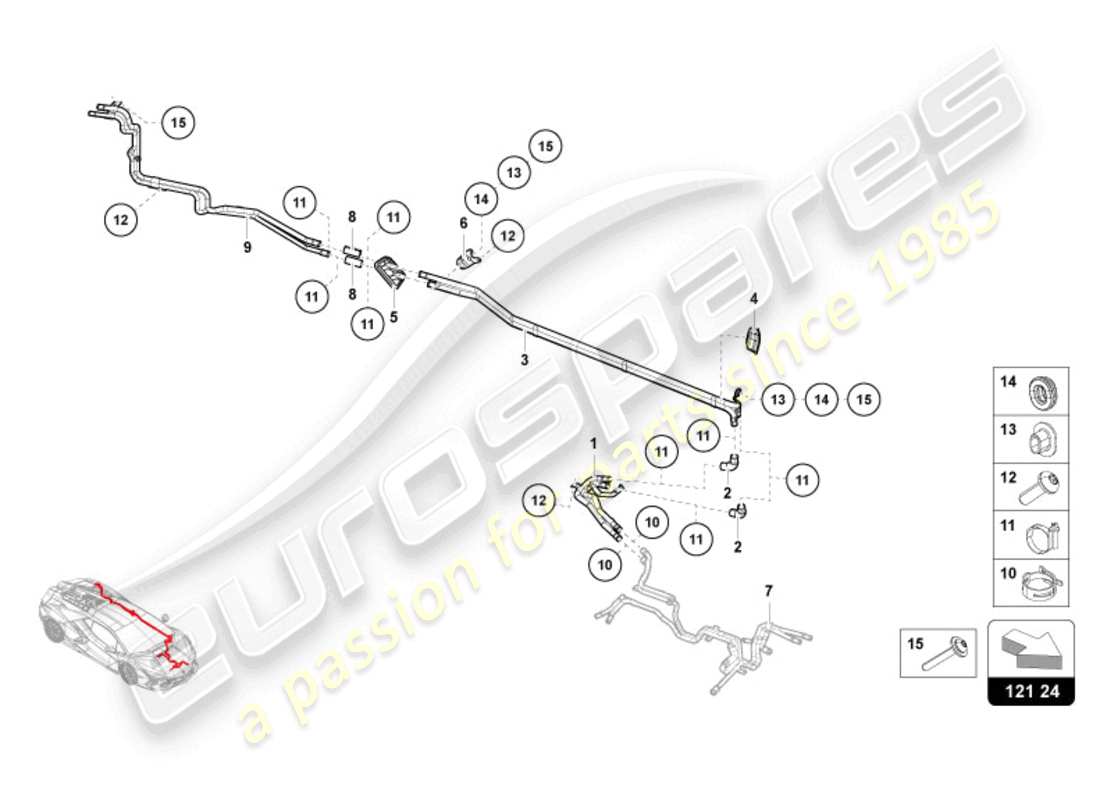 lamborghini revuelto coupe (2024) sistema de enfriamiento por refrigerante - enfriamiento de alto voltaje diagrama de piezas