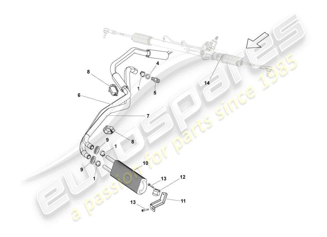 lamborghini gallardo spyder (2007) diagrama de piezas del enfriador de aceite