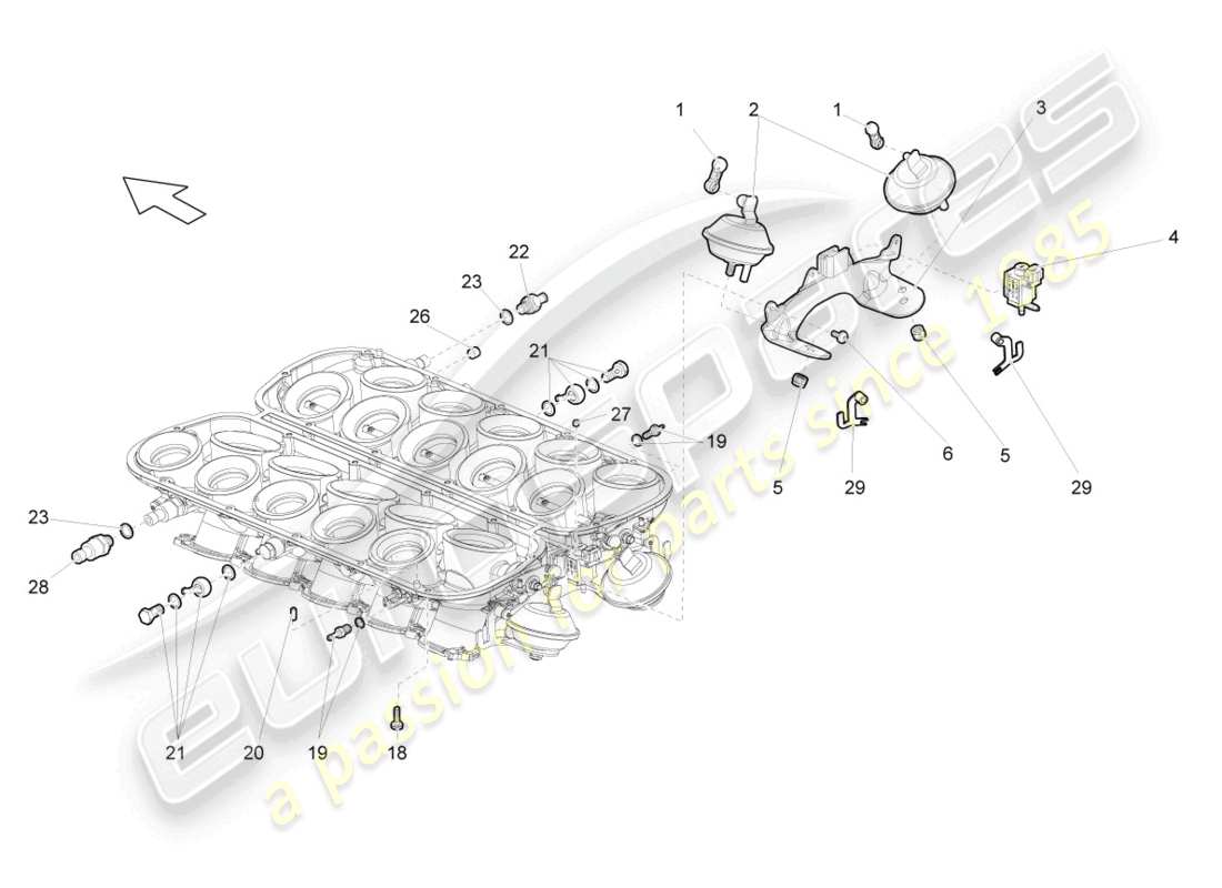 lamborghini gallardo coupe (2007) elemento de control del acelerador diagrama de piezas