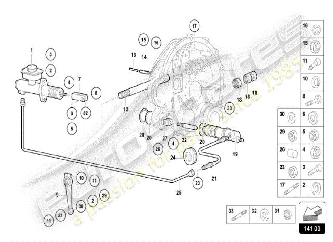 lamborghini diablo vt (1995) embrague diagrama de piezas