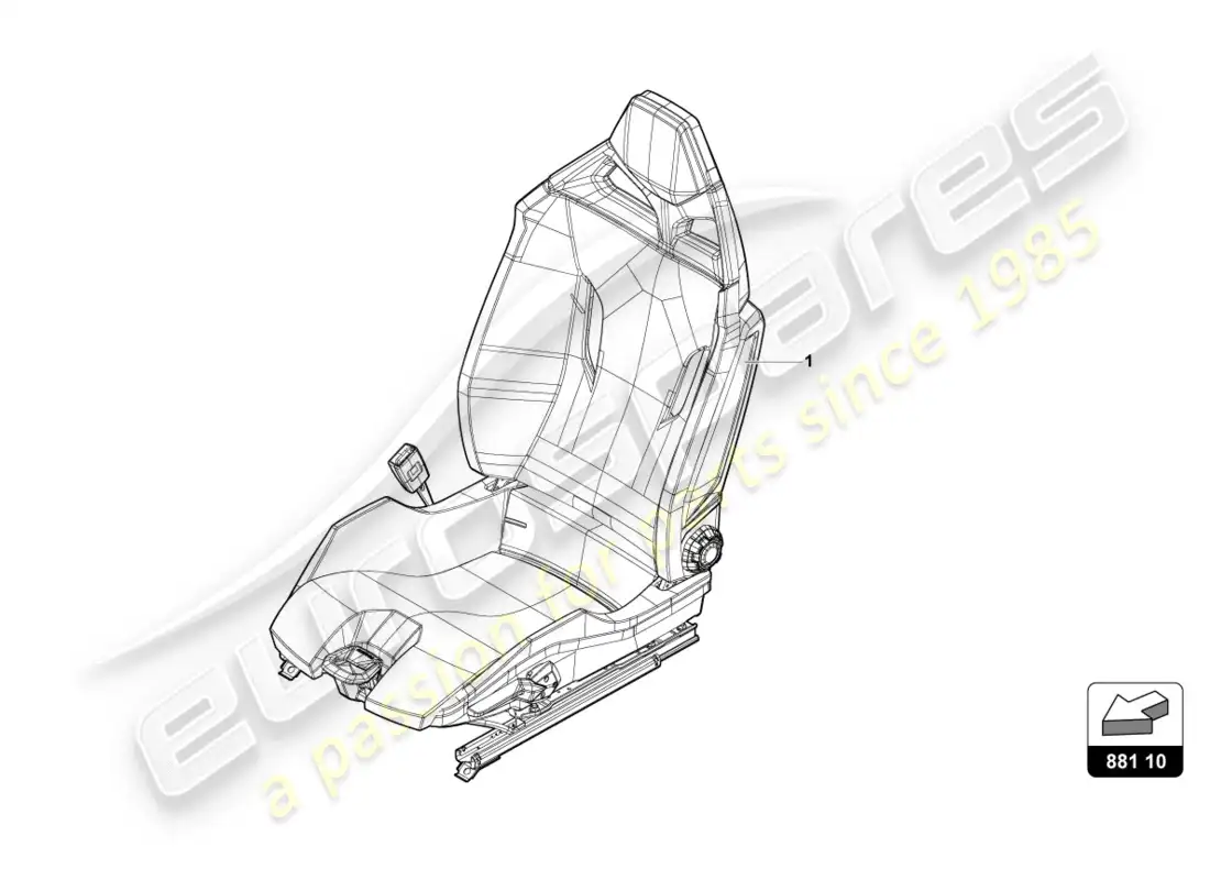 lamborghini evo coupe 2wd (2020) asiento deportivo diagrama de piezas