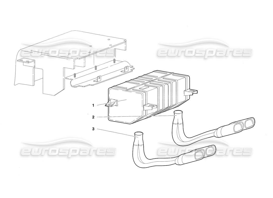 lamborghini diablo sv (1997) diagrama de piezas del sistema de escape (válido para japón: 1997 de marzo)