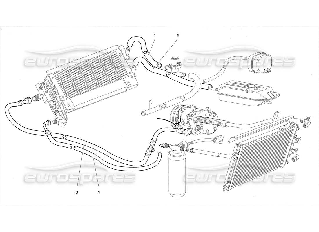 lamborghini diablo roadster (1998) diagrama de piezas de control de clima (válido para reino unido 1998)