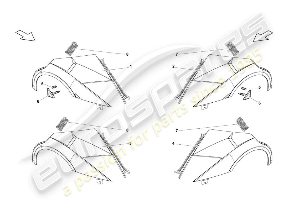 lamborghini lp670-4 sv (2010) ala delantera diagrama de piezas