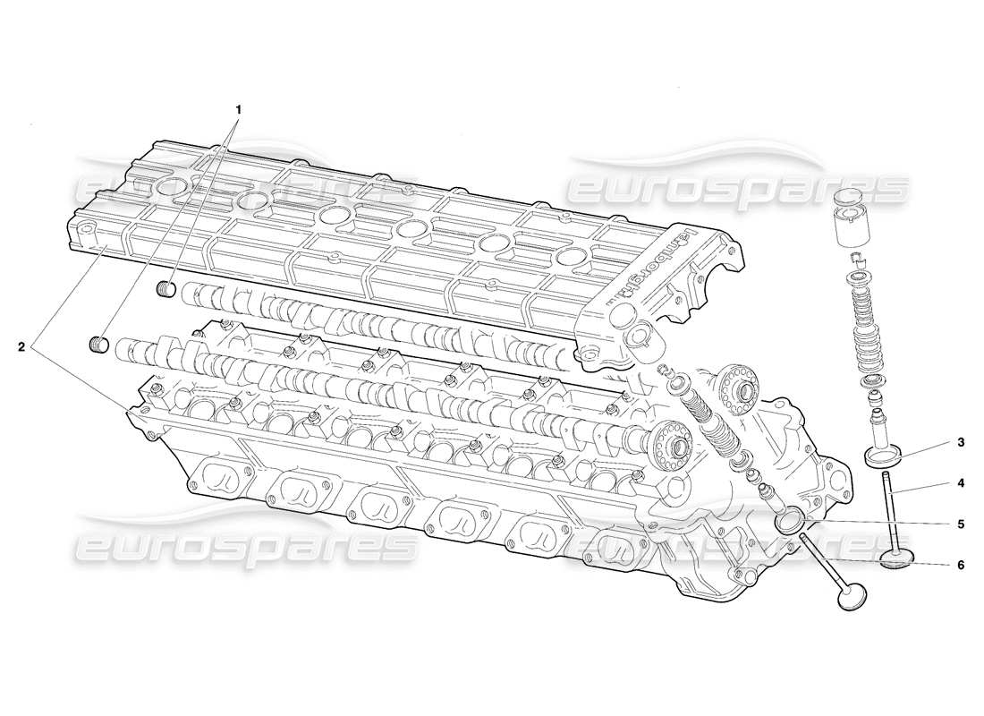 lamborghini diablo se30 (1995) diagrama de piezas de la culata derecha (válido para suiza - enero 1995)