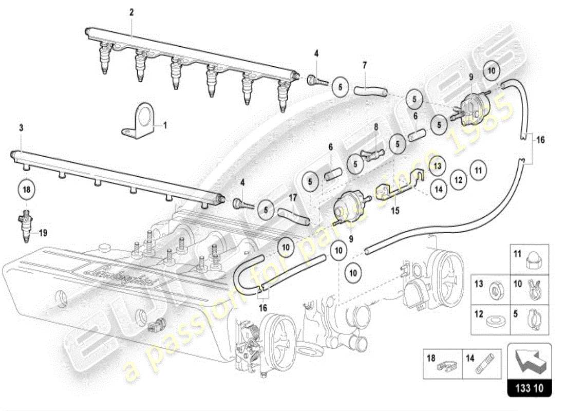 lamborghini diablo vt (1996) fuel system diagrama de piezas