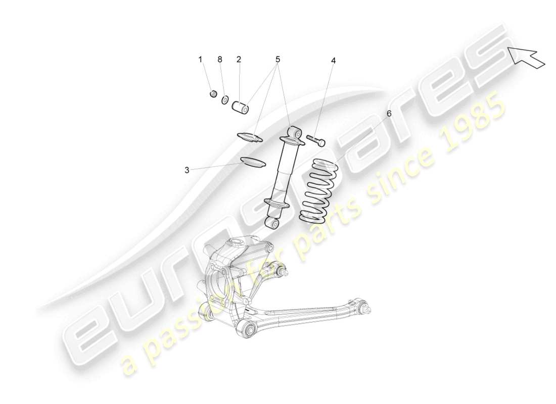 lamborghini gallardo spyder (2008) amortiguadores trasero diagrama de piezas