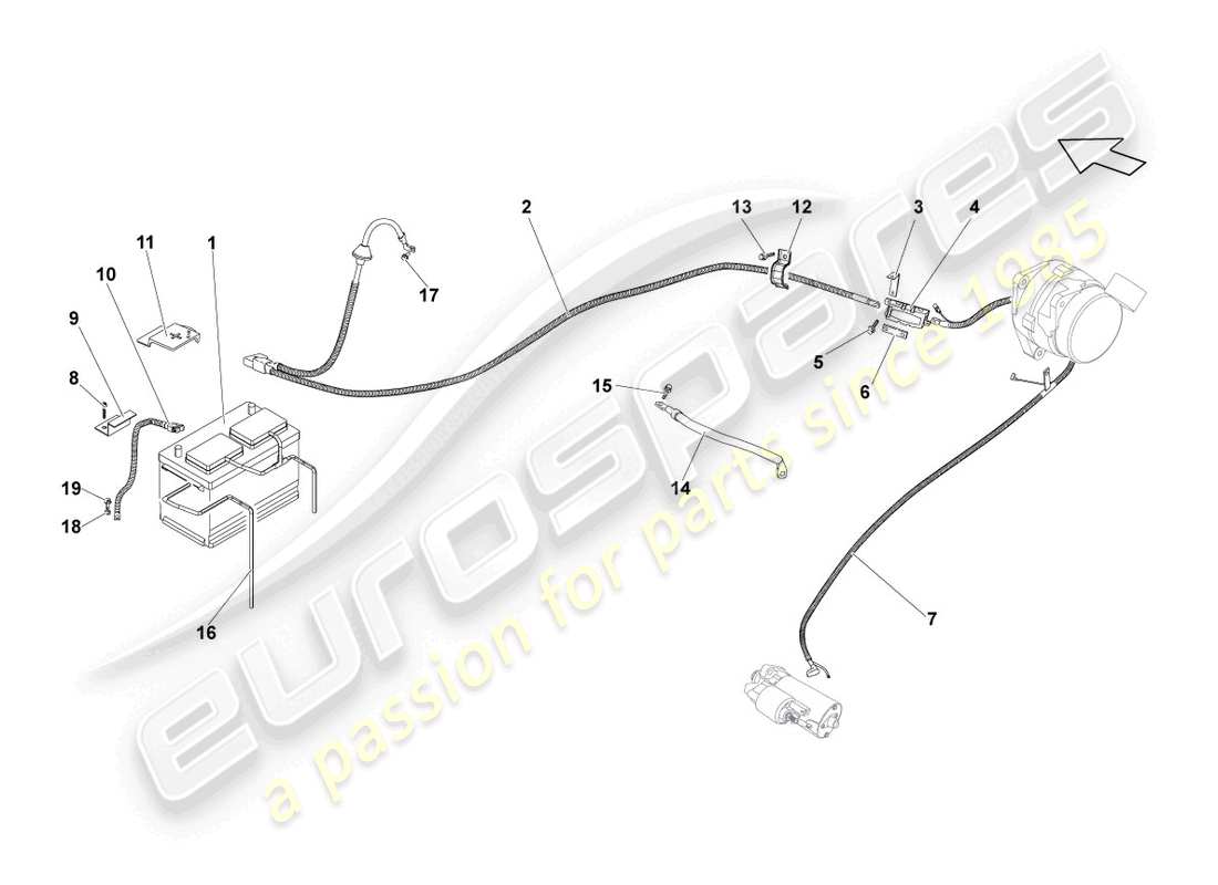 lamborghini lp550-2 coupe (2013) diagrama de piezas de la batería