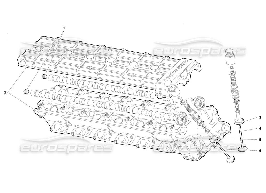 lamborghini diablo se30 (1995) diagrama de piezas de la culata derecha (válido para canadá, 1995 de enero)