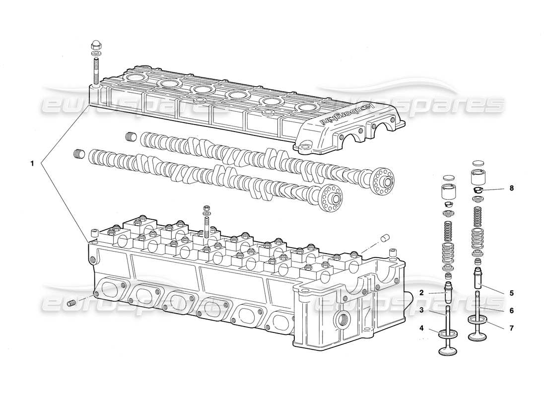 lamborghini diablo sv (1997) diagrama de piezas de la culata derecha (válido para canadá, 1997 de marzo)