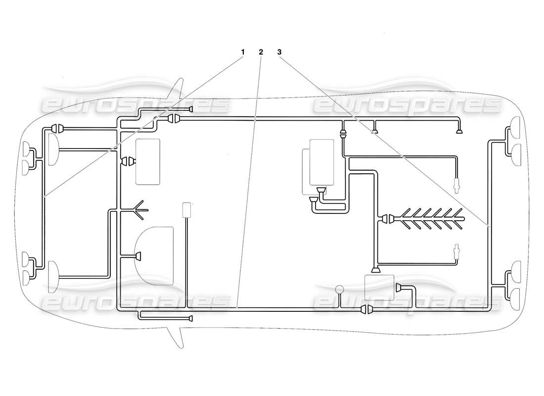 lamborghini diablo se30 (1995) diagrama de piezas del sistema eléctrico (válido para ee. uu., 1995 de enero)