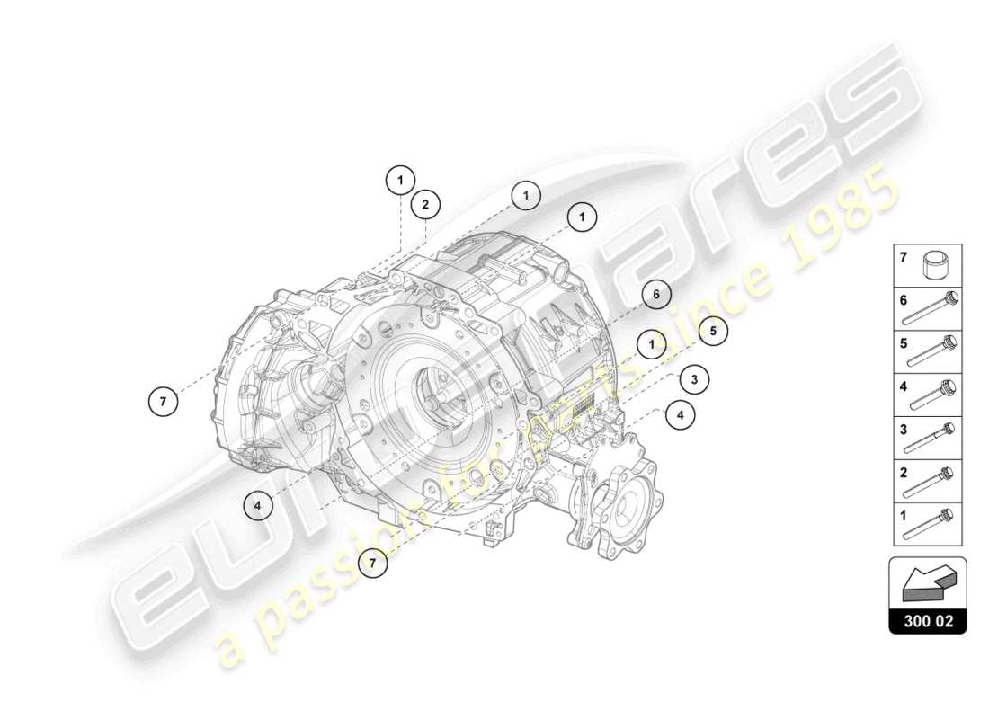 lamborghini urus (2019) piezas de conjunto para motor y caja de cambios 4.0 ltr. diagrama de piezas