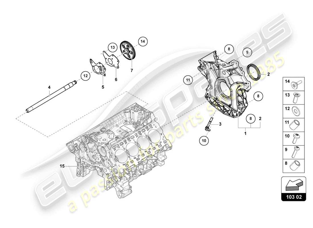 lamborghini urus (2021) diagrama de piezas del cárter de aceite