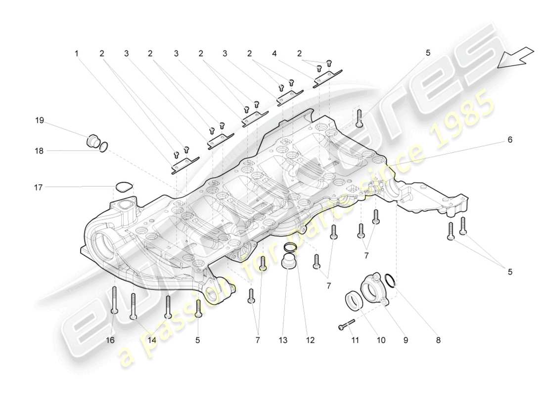 lamborghini gallardo spyder (2006) diagrama de piezas del cárter de aceite del motor