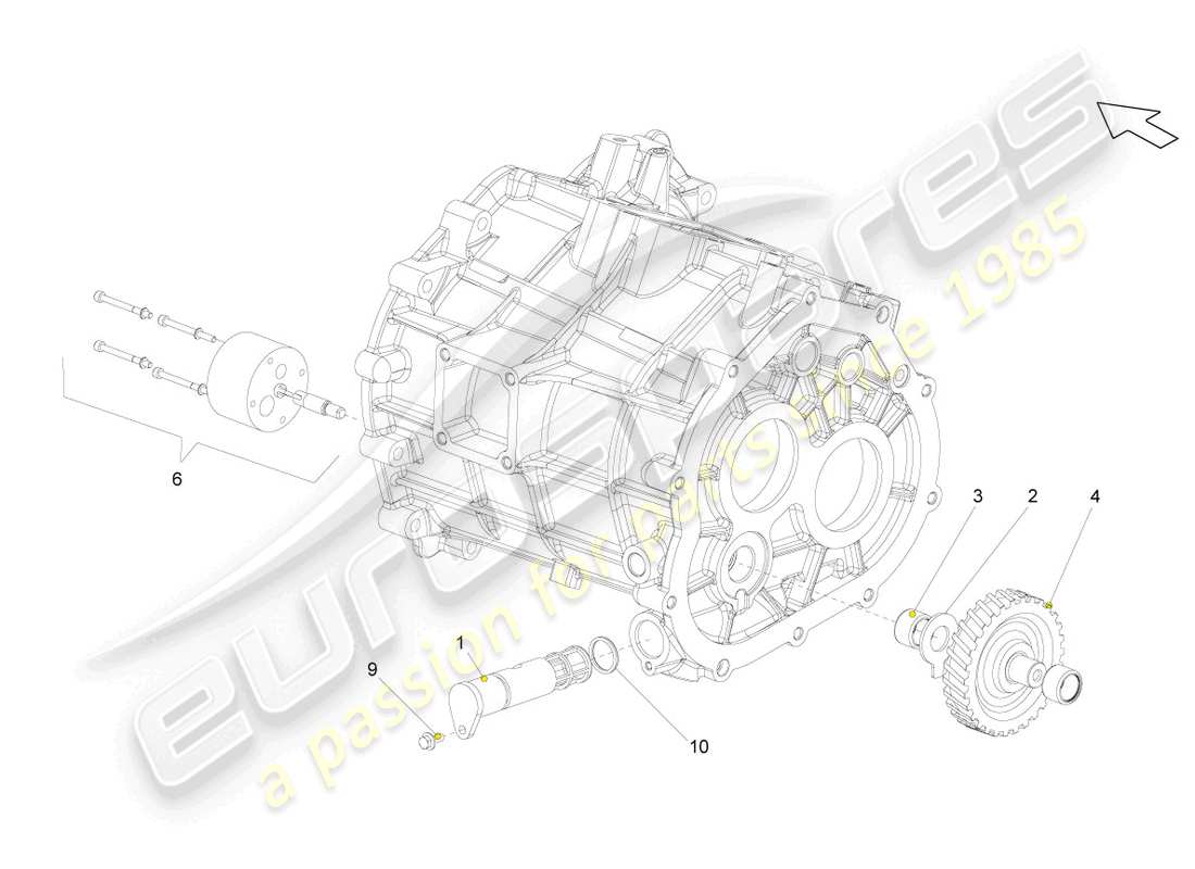 lamborghini gallardo spyder (2006) rueda deslizante para marcha atrás diagrama de piezas