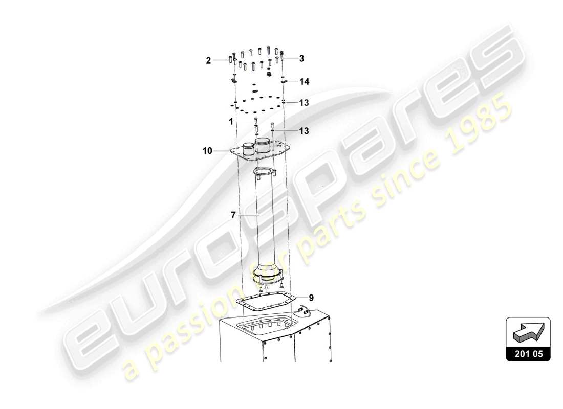 lamborghini super trofeo evo 2 (2022) válvulas de combustible lado derecho diagrama de piezas