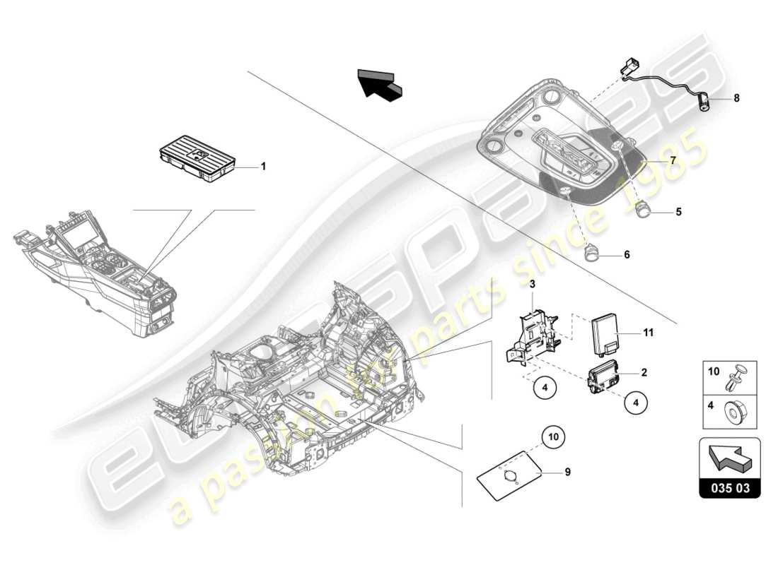 lamborghini urus (2021) piezas eléctricas para preparación de celulares esquema de piezas