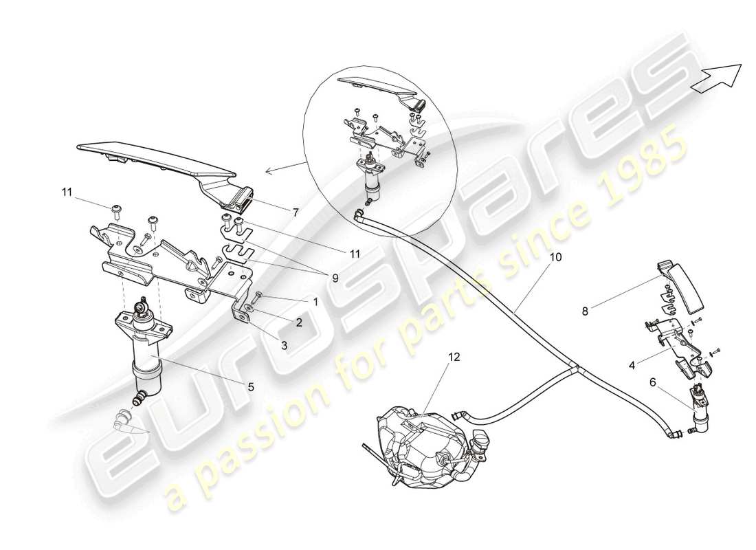 un diagrama de piezas del catálogo de piezas de lamborghini gallardo