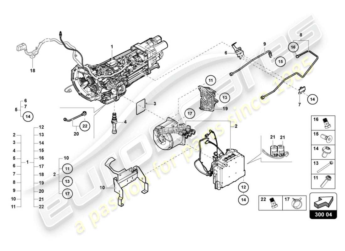 lamborghini countach lpi 800-4 (2022) caja de cambios diagrama de piezas