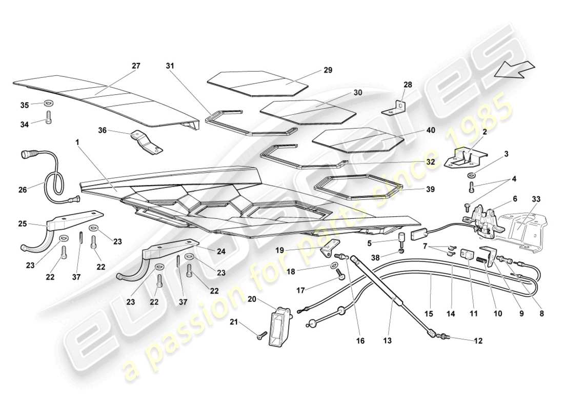 diagrama de pieza que contiene el número de pieza 063705504