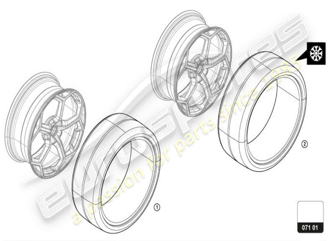 un diagrama de piezas del catálogo de piezas lamborghini huracan sterrato (accessories)
