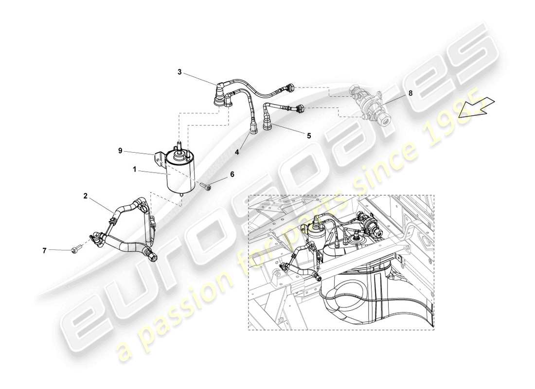 un diagrama de piezas del catálogo de piezas lamborghini lp560-4 spider (2009)