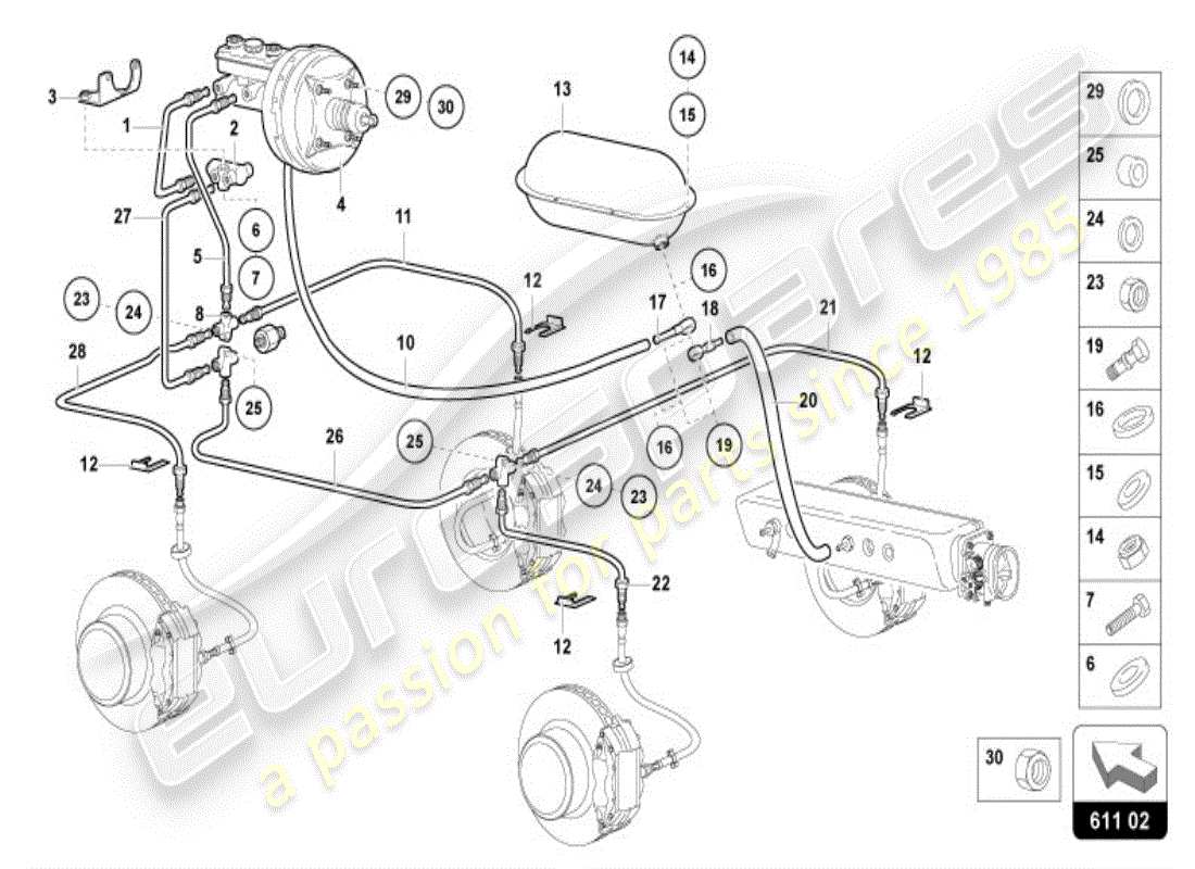 un diagrama de piezas del catálogo de piezas lamborghini diablo vt (1995)