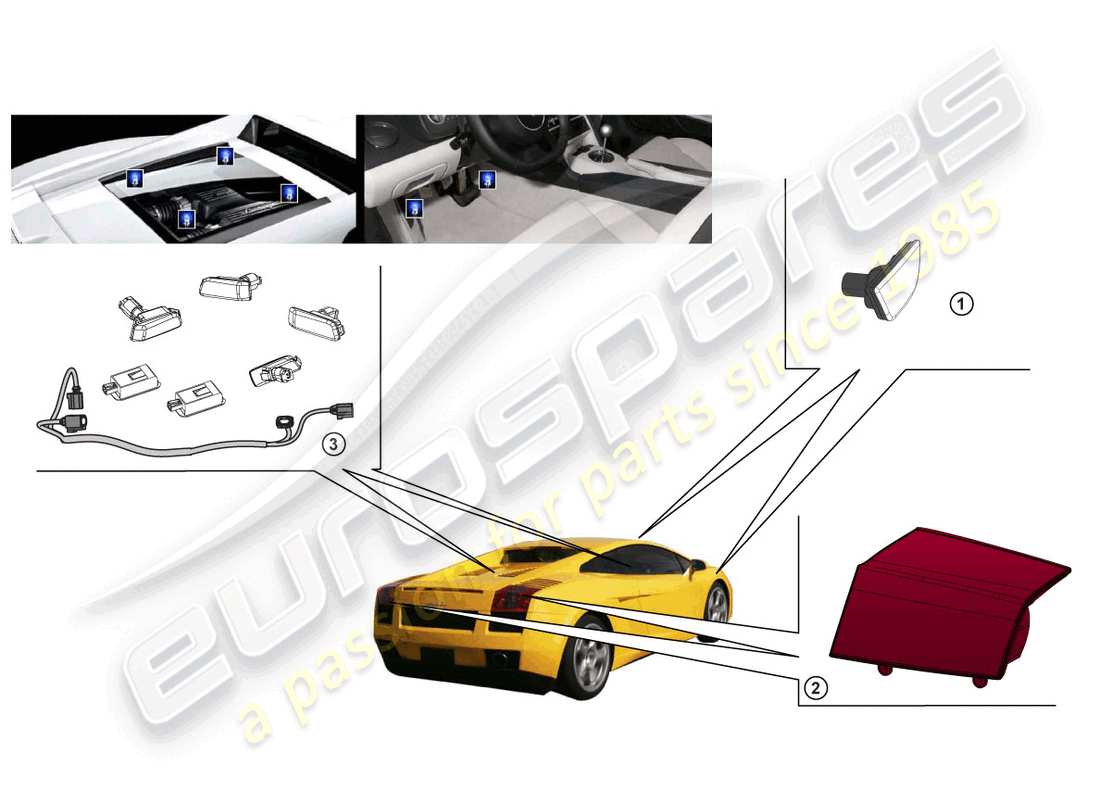 un diagrama de piezas del catálogo de piezas lamborghini lp560-4 spyder fl ii (accessories)