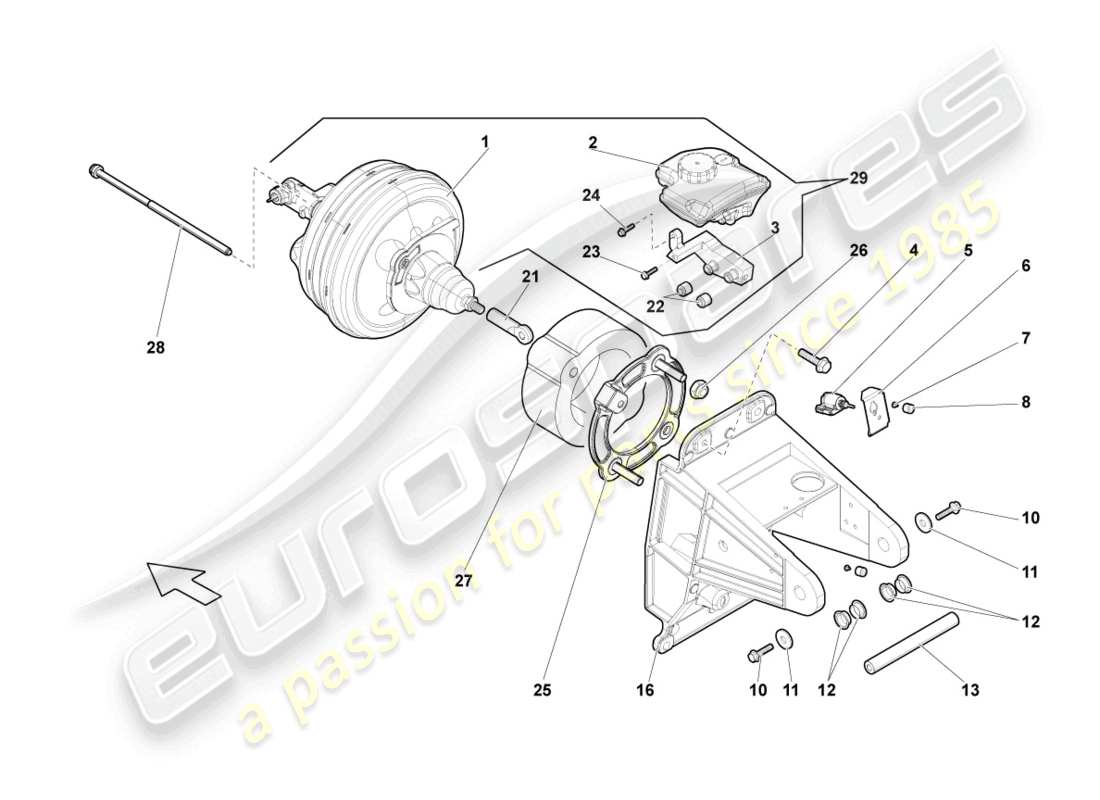 un diagrama de piezas del catálogo de piezas Lamborghini LP550-2 Coupe (2010)