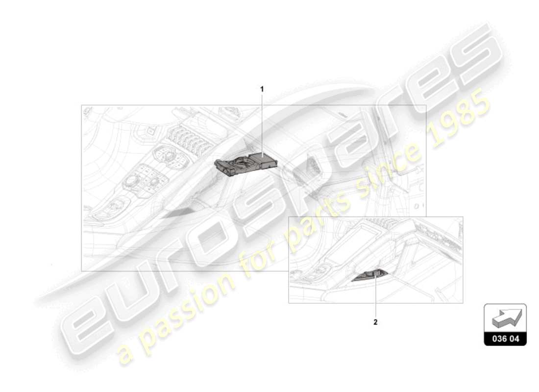 un diagrama de piezas del catálogo de piezas lamborghini huracan tecnica (accessories)