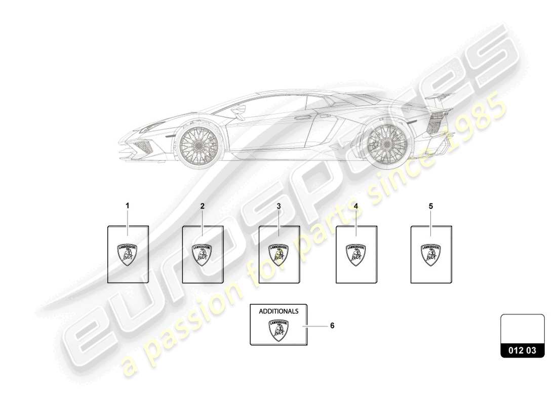 lamborghini countach lpi 800-4 (2022) 1 establecer literatura del vehículo diagrama de piezas